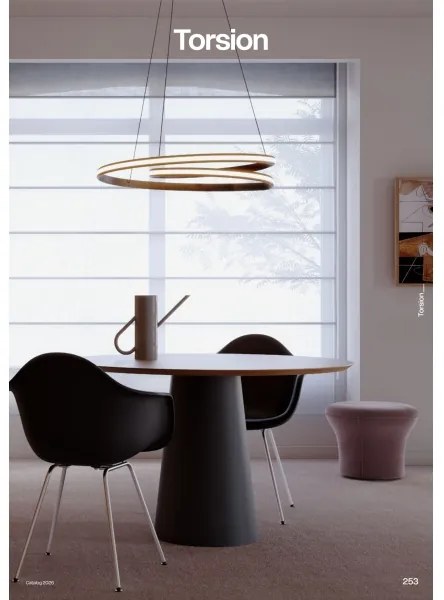 Redo 01-4364 - Lustră LED dimabilă TORSION pe cablu, 60W/230V, auriu