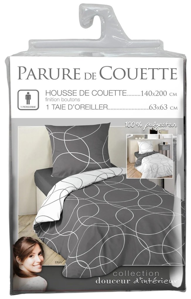 Set lenjerie de pat ELTO, 140 x 200 cm, cercuri