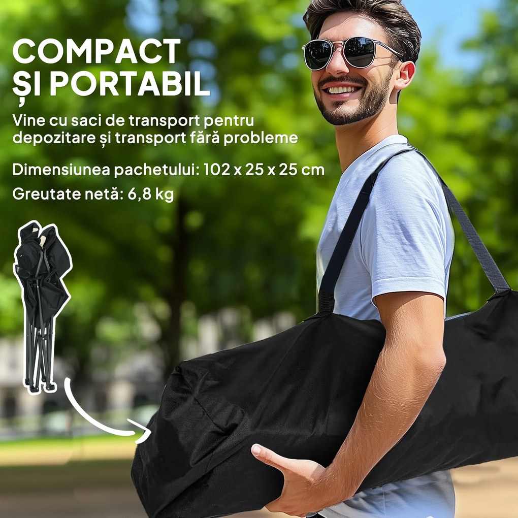 Outsunny 2 Scaune Camping PliaBile Alb-Crem | Aosom Romania