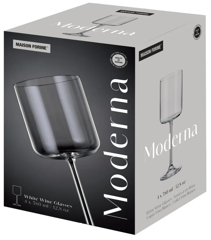Set 4 pahare vin alb 380ml, Moderna