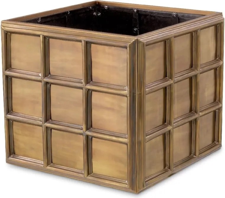 Ghiveci, Vas decorativ din otel inoxidabil Grid S alama vintage