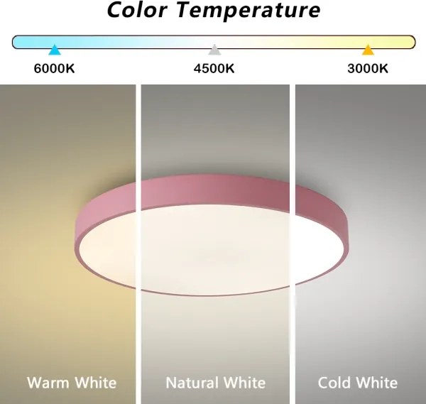 Brilagi - Plafonieră LED dimabilă POOL LED/60W/230V 3000-6000K 50 cm roz+telecomandă