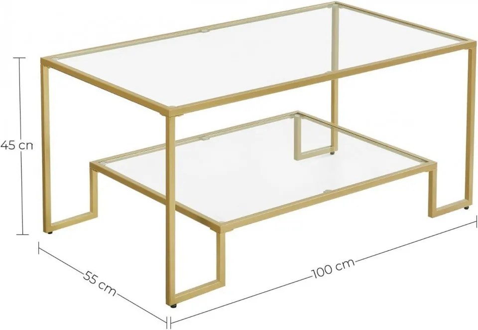 MCAU7 - Masuta de cafea metalica, 100x55 cm - Auriu