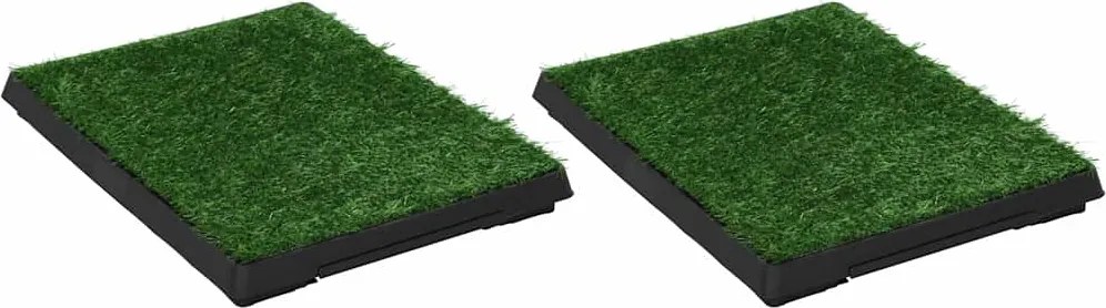 vidaXL Toaletă animale companie 2 buc tavă gazon artificial 63x50x7cm