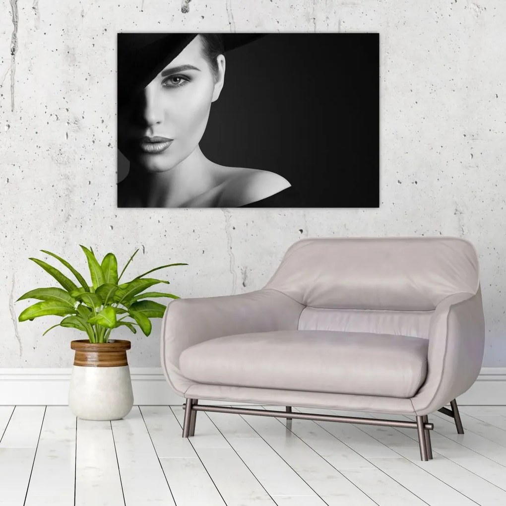 Tablou - Portretul femeii cu pălărie (90x60 cm)