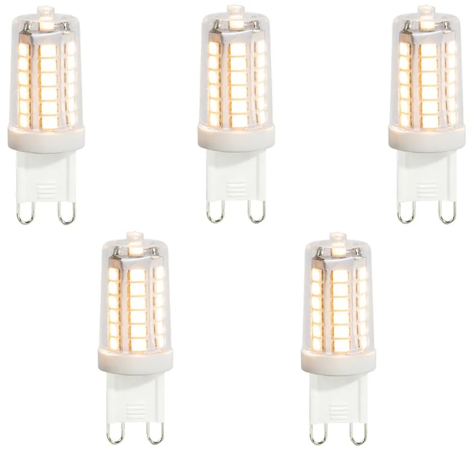 Set de 5 becuri LED G9 transparente 3,5W 480 lm 3000K