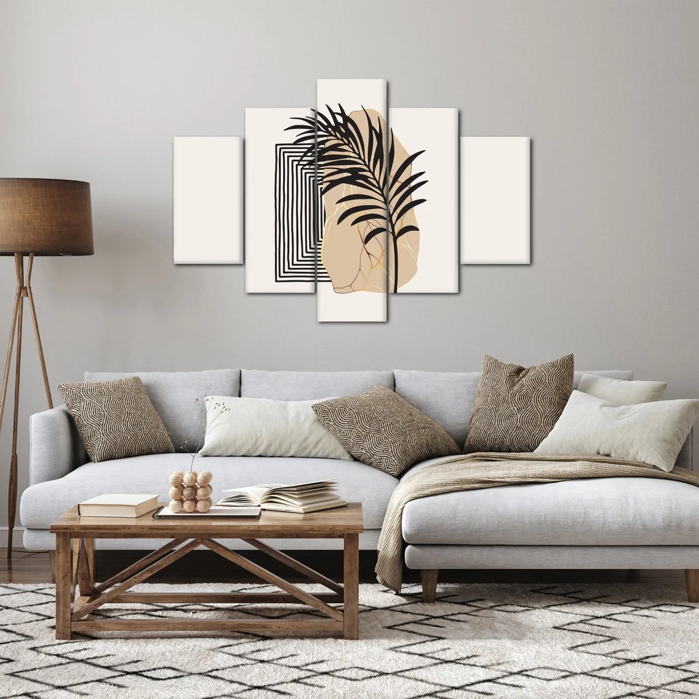 Tablou - Abstracție cu frunze tropicale N⁰3 (150x105 cm)