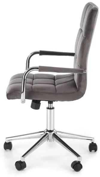 Scaun ergonomic de birou din catifea gri, TORNE 4 VELVET