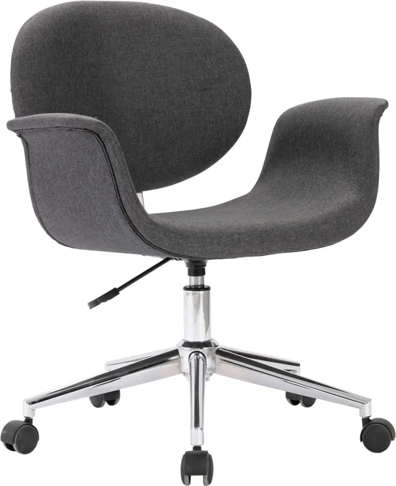 vidaXL Scaun de sufragerie pivotant, gri, material textil