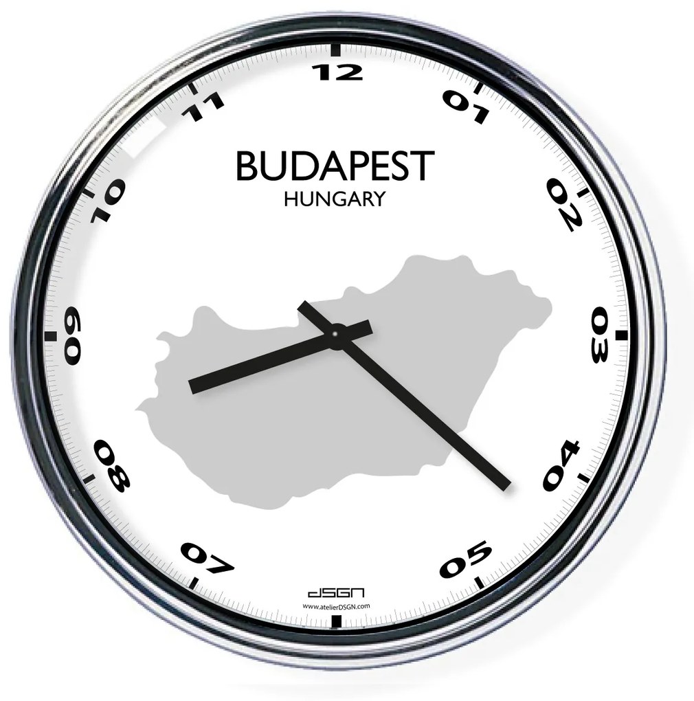 Ceas de birou (deschis sau întunecat) - Budapesta / Ungaria, diametru 32 cm | DSGN, Výběr barev Tmavé