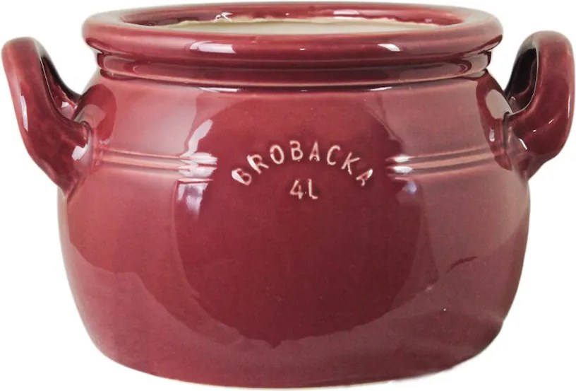 Ghiveci din ceramică glazurată manual 4L burgundy, „Brobacka"