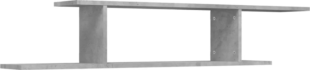 vidaXL Raft TV cu montaj pe perete, gri beton, 125x18x23 cm, PAL