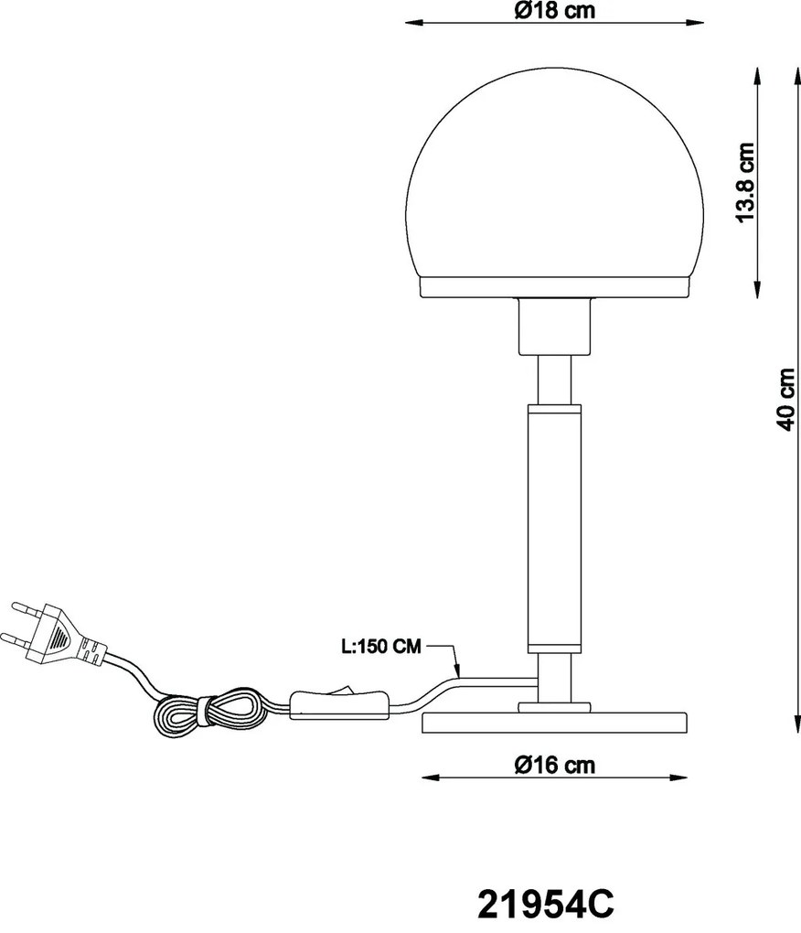 Veioza/Lampa de masa design modern HAKU nickel/opal