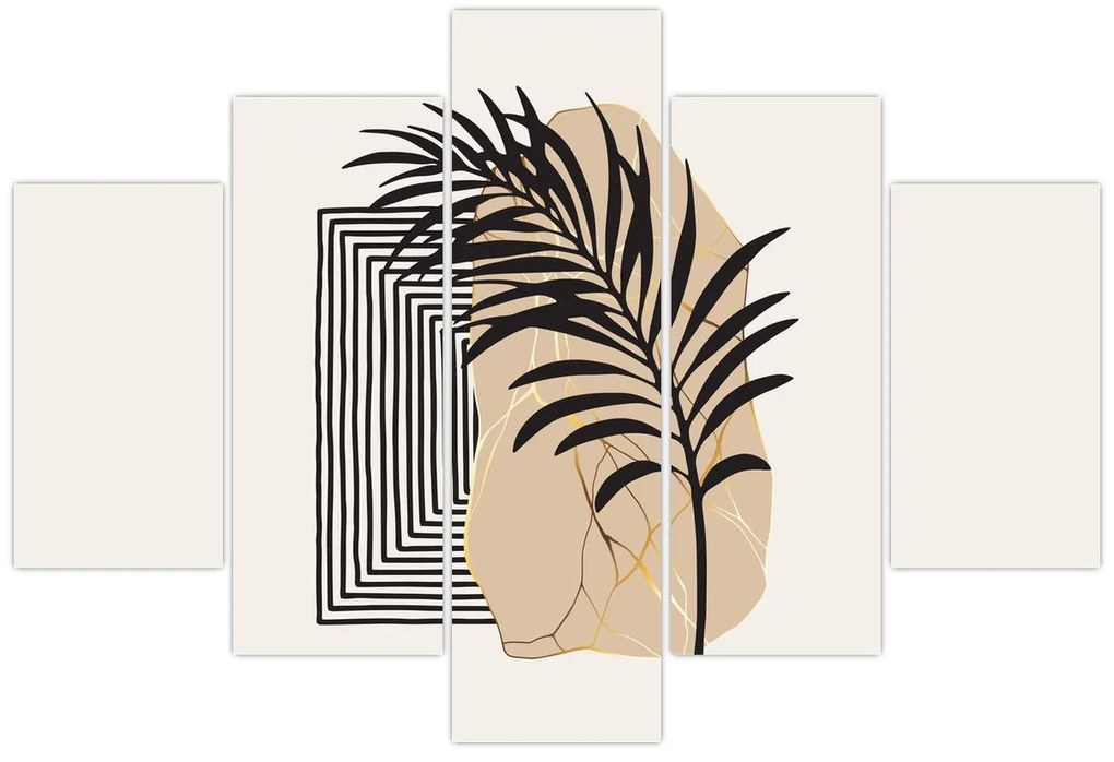 Tablou - Abstracție cu frunze tropicale N⁰3 (150x105 cm)