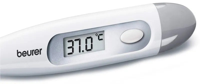 Termometru digital Beurer FT 09/1, rezistent la apă, memorie, fără mercur, semnal sonor, afișaj, alb