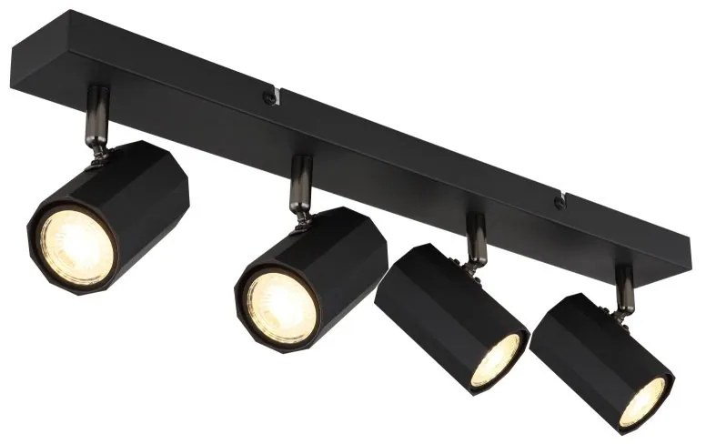 Plafoniera cu 4 Spoturi directionabile metal negru JAMES