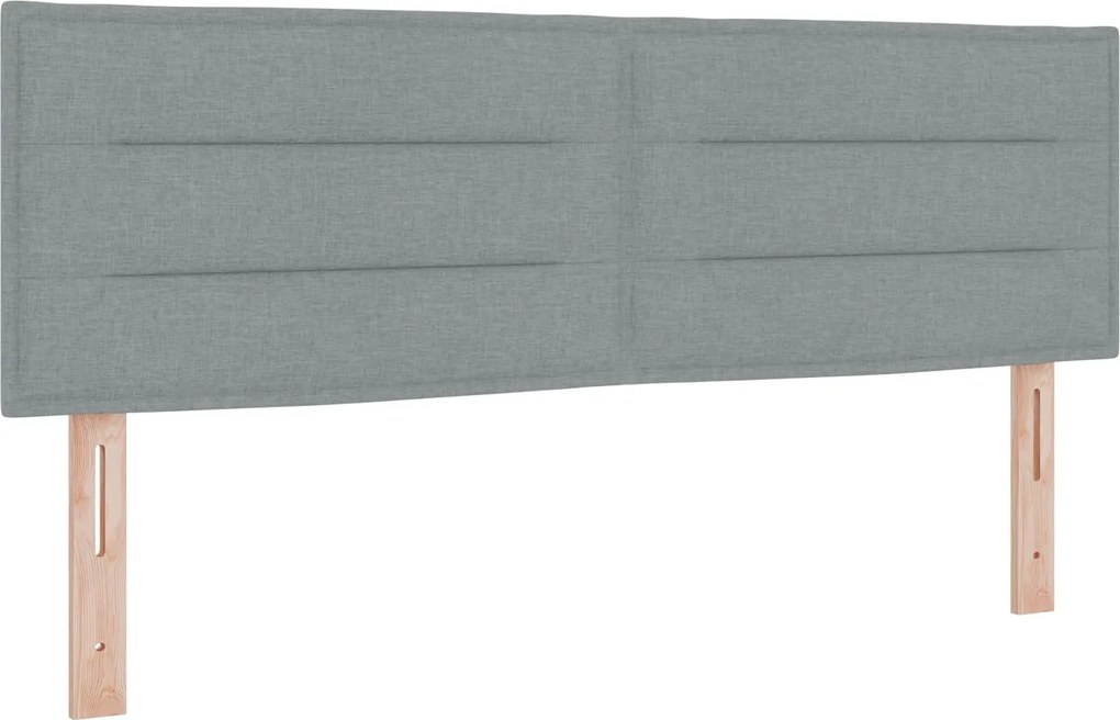 vidaXL Tăblie LED cu benzi LED Manual Gri deschis 160 cm țesătură