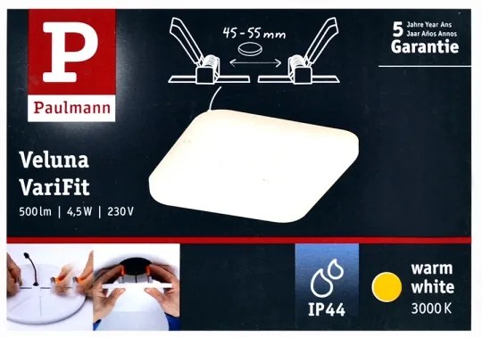 Paulmann 92393 - LED/4,5W IP44 Lampă încastată baie VARIFIT 230V