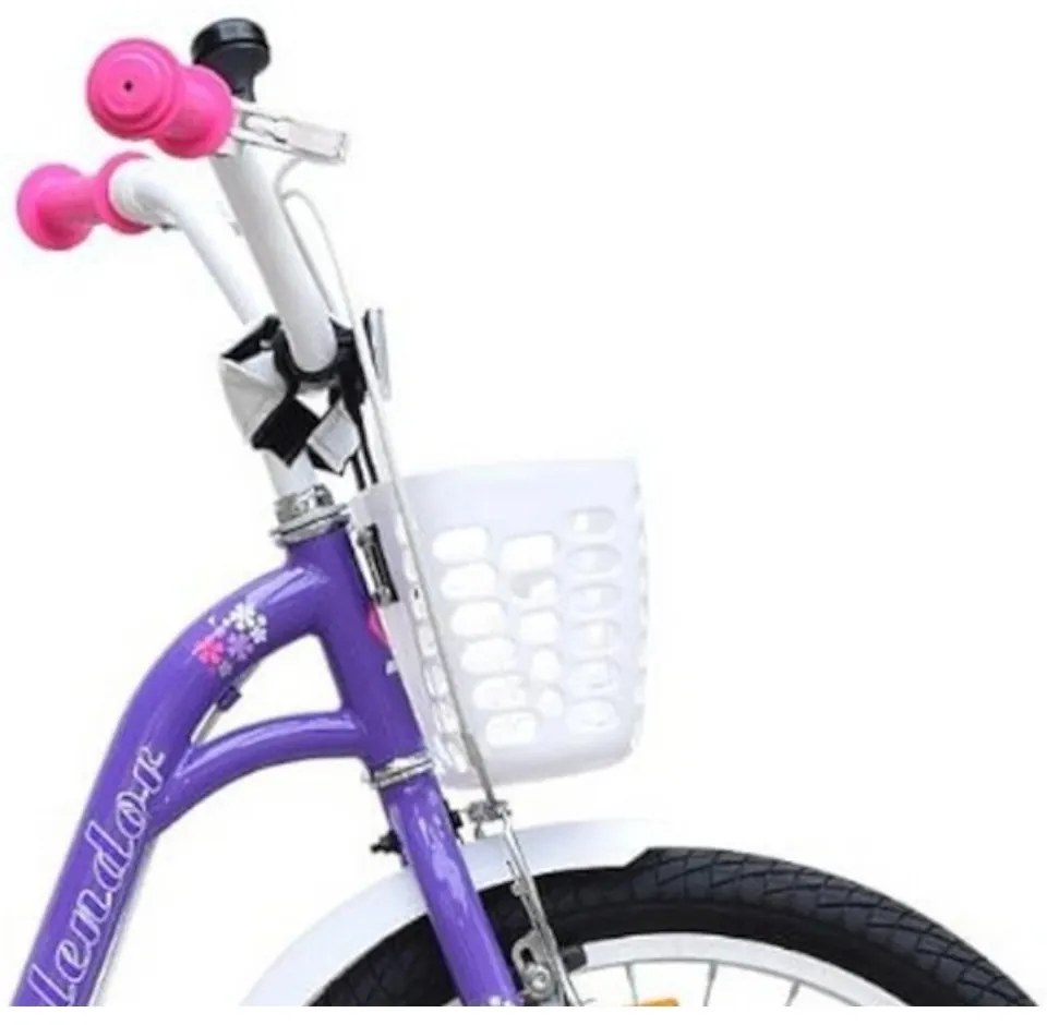 Bicicleta pentru copii NOVOKIDS™ Splend'Or Boom PRO Edition, Cu cosulet pentru copii, Roti 12" inch, Maxim 50 kg, Cadru din otel, Roti ajutatoare