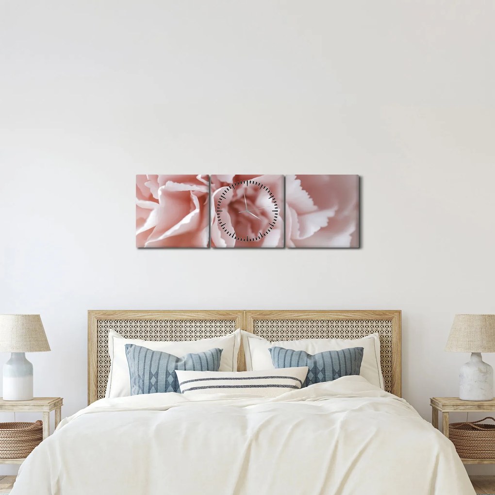 Tablou - Detaliu flori (cu ceas) (90x30 cm)