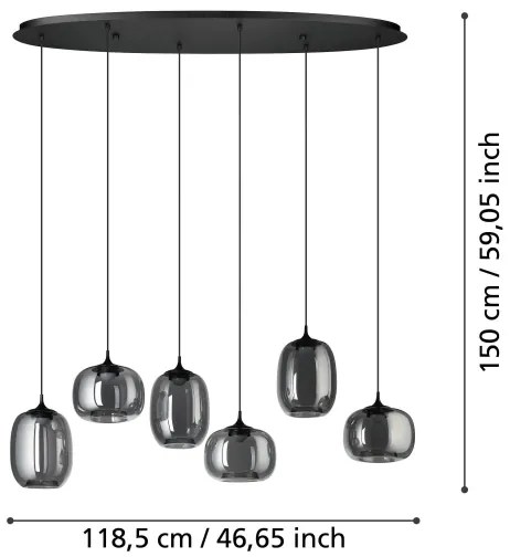 Lustră LED dimabilă pe cablu Eglo 390415 LARVA 6xLED/3,7W/230V 2700-6500K + telecomandă
