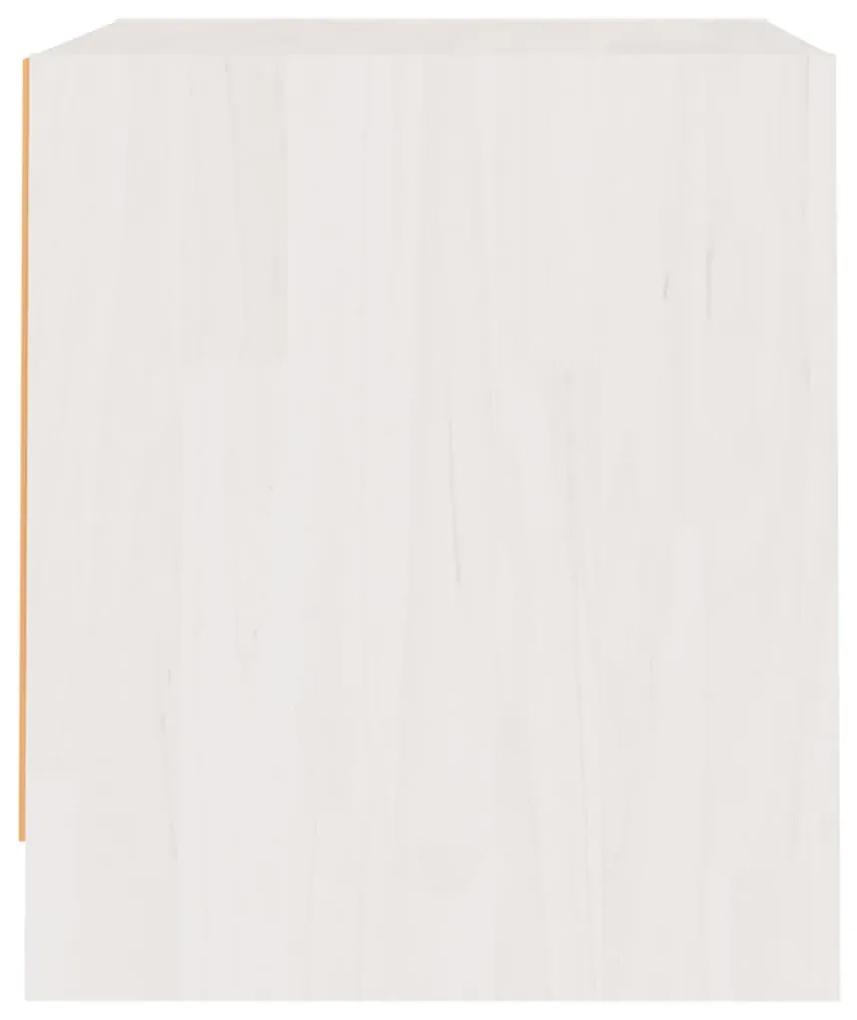 Noptiera, alb, 40x30,5x35,5 cm, lemn masiv de pin 1, Alb