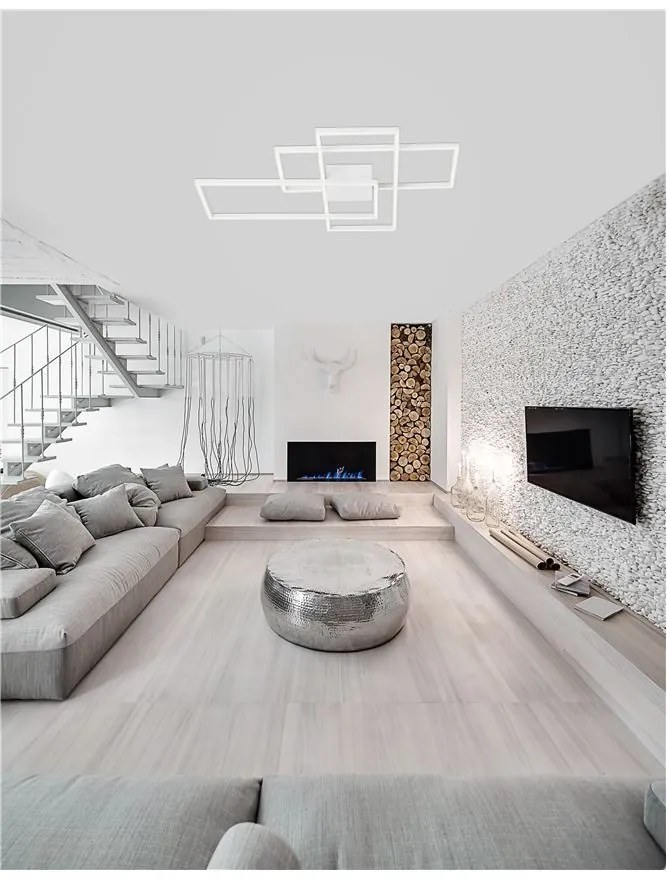 Lustra LED aplicata design modern geometric BILBAO 55W alba NVL-9977001