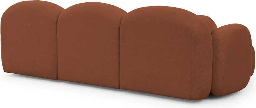 Colțar teracotă cu tapițerie din țesătură bouclé (cu colț pe partea stângă/cu șezlong) Orbit – Ropez