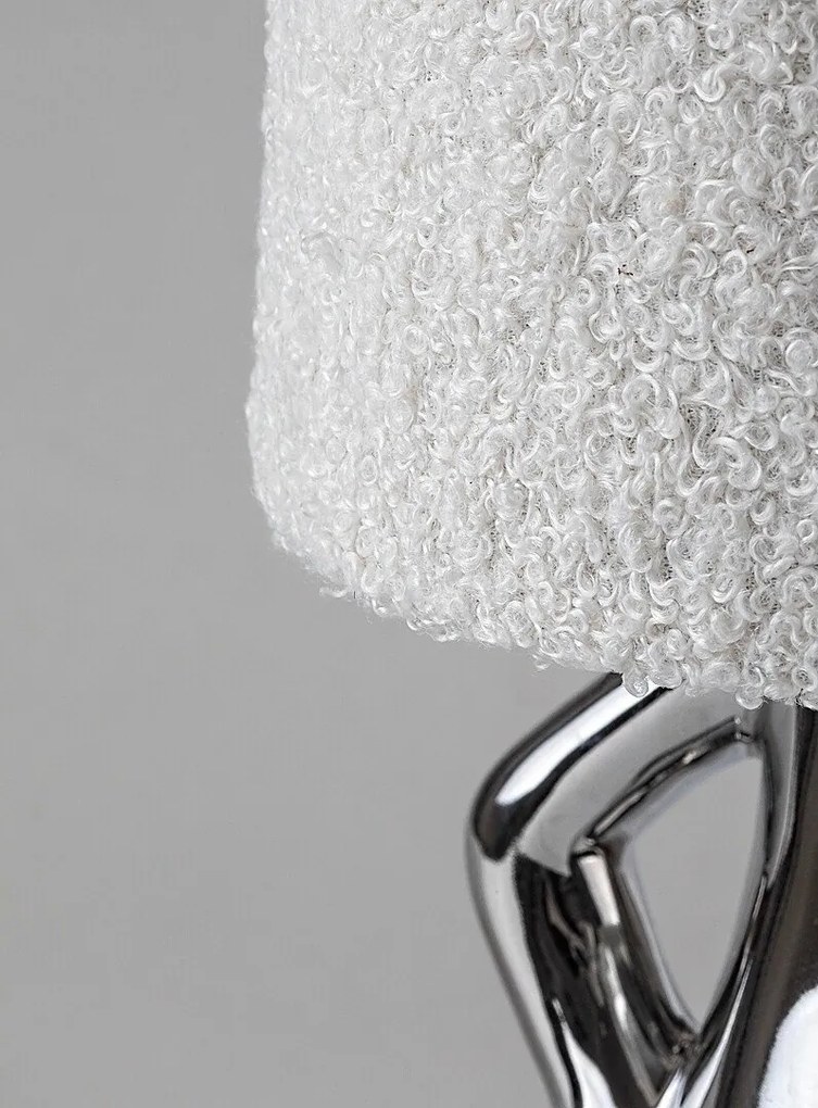 Veioza/Lampa de masa decorativa Smurfy crom/crem