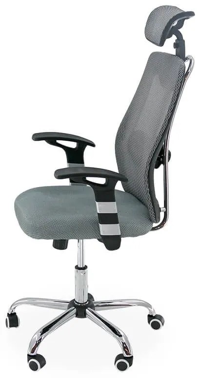 Scaun ergonomic gri cu tetiera si suport lombar pentru birou OFF 988