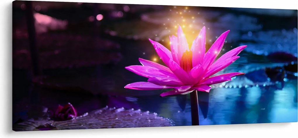 Tablou cu lotus pe apă (120x50 cm)