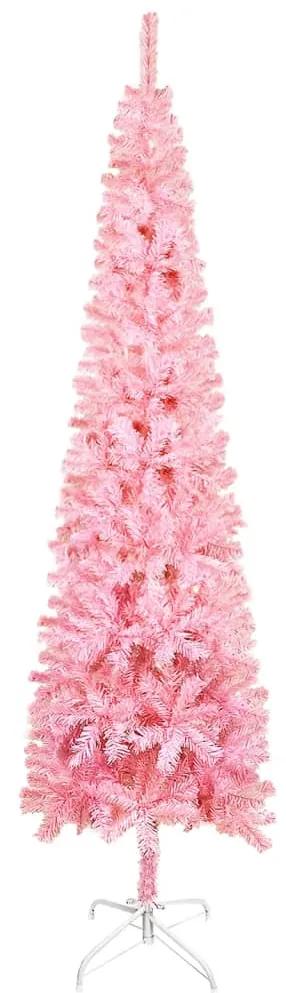 Set brad de Craciun subtire cu LED-uri si globuri, roz, 240 cm 1, pink and gold, 240 cm