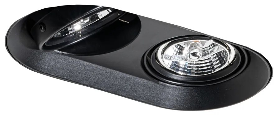 Spot integrat rotund negru GU10 70mm 2 lumini - Hubs