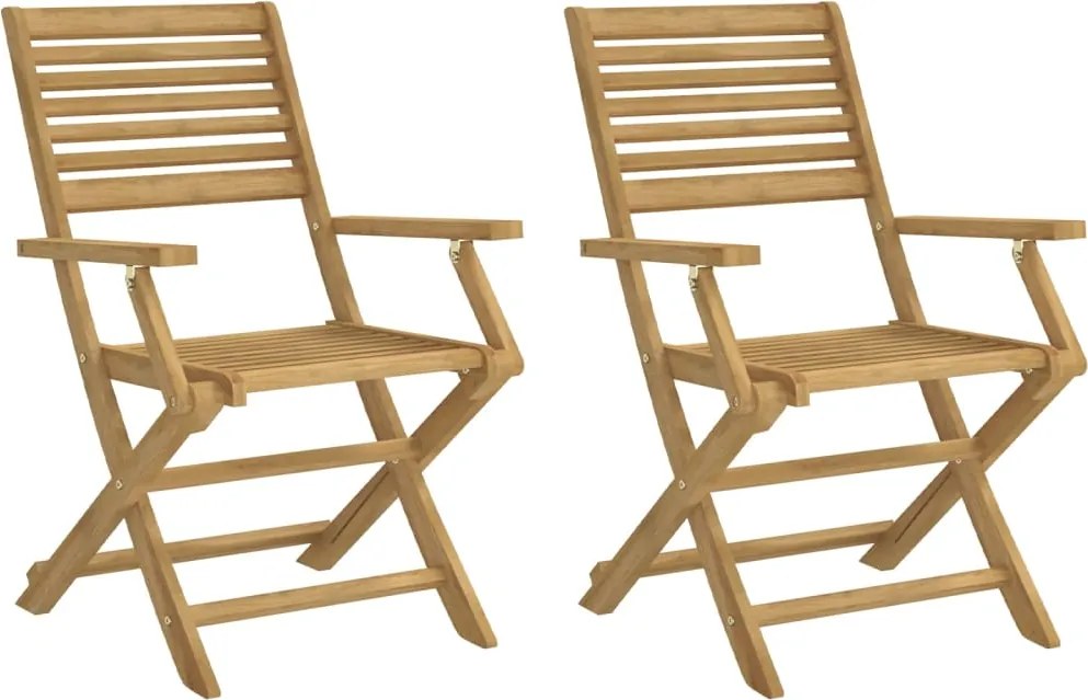 vidaXL Scaune grădină pliante 2 buc 54,5x61,5x86,5cm lemn masiv acacia