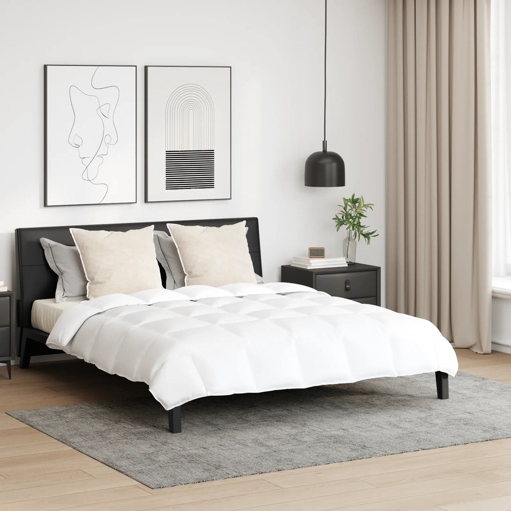 vidaXL Pilotă Altele cu pernă 3 pcs Alb 200 x 220 cm Jos