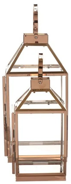 Set de lanterne metalice Thin, 2 bucăți, auriu