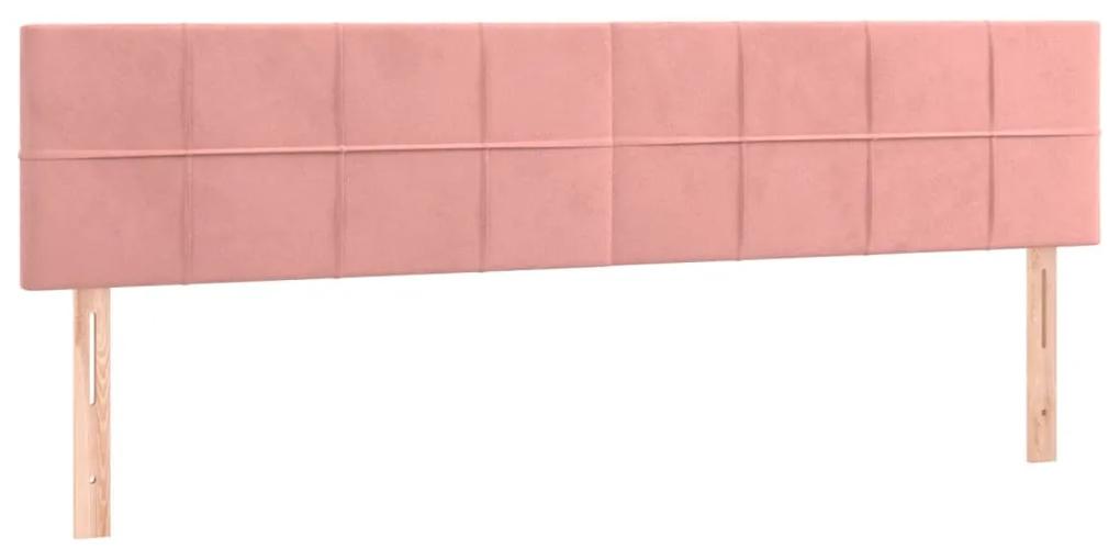 346073 vidaXL Tăblii de pat, 2 buc, roz, 80x5x78/88 cm, catifea