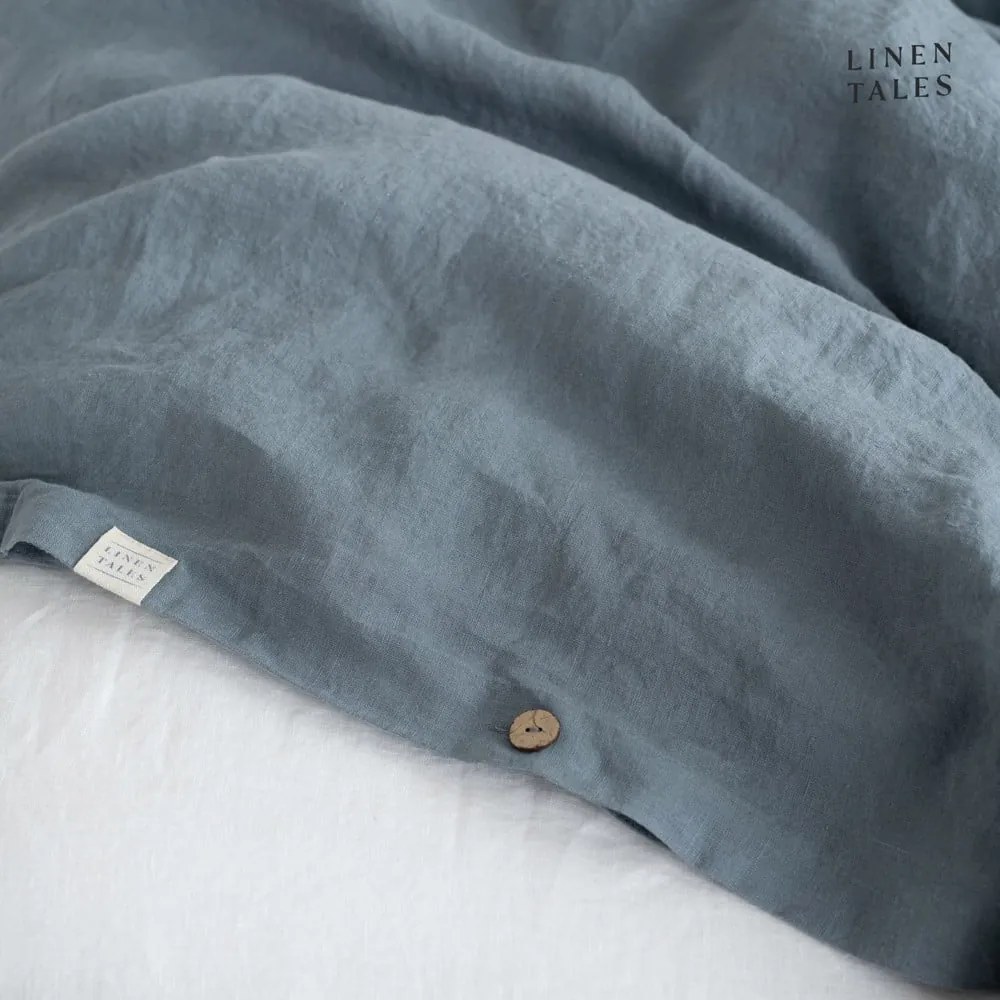 Lenjerie de pat albastru-deschis din in pentru pat dublu/extinsă 200x220 cm – Linen Tales