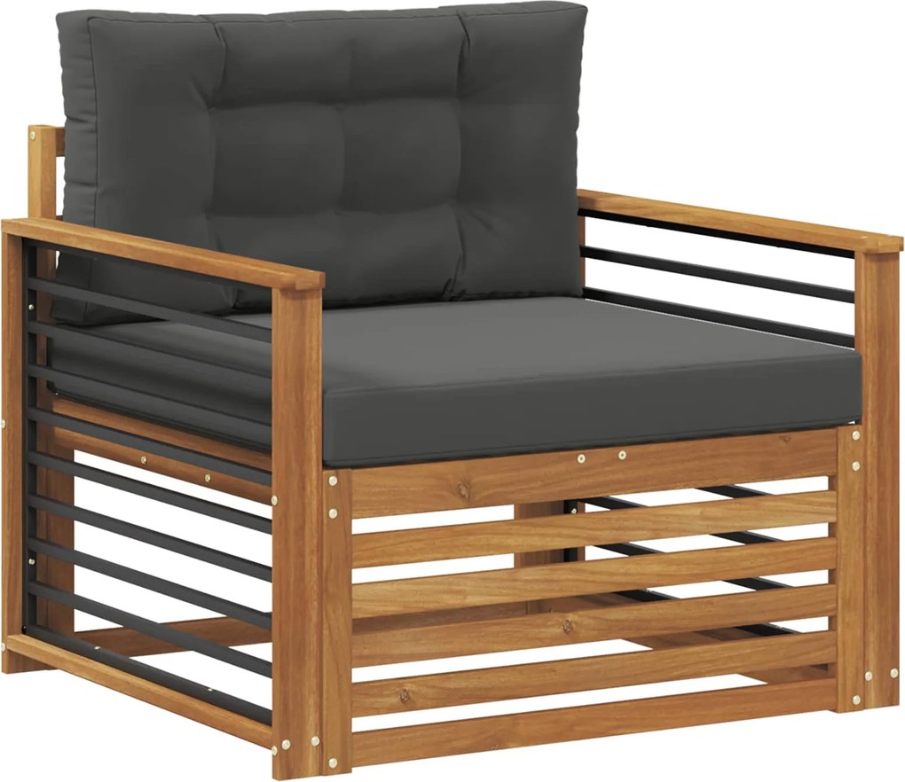 vidaXL Set de canapele de exterior Lemn de acacia solid și poliester