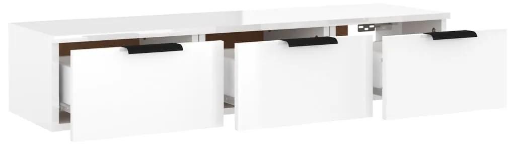 Dulap de perete, alb extralucios, 102x30x20 cm, lemn compozit