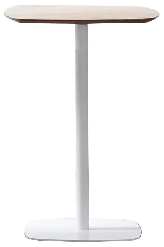 Masa de bar, stejar   alb, MDF   metal, diametru 60 cm, HARLOV