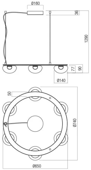 Lustră LED dimabilă pe cablu Redo 01-3248 SINCLAIR LED/37,2W/230V CRI 93 IP21