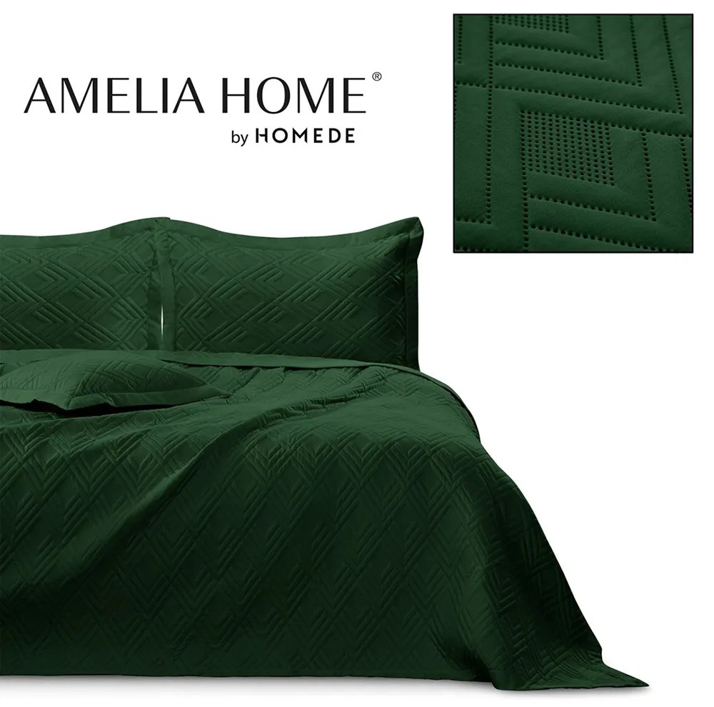 Cuvertura de pat matlasata, Ophelia, densitate 70 g/mp,  200 x 220 cm, Verde