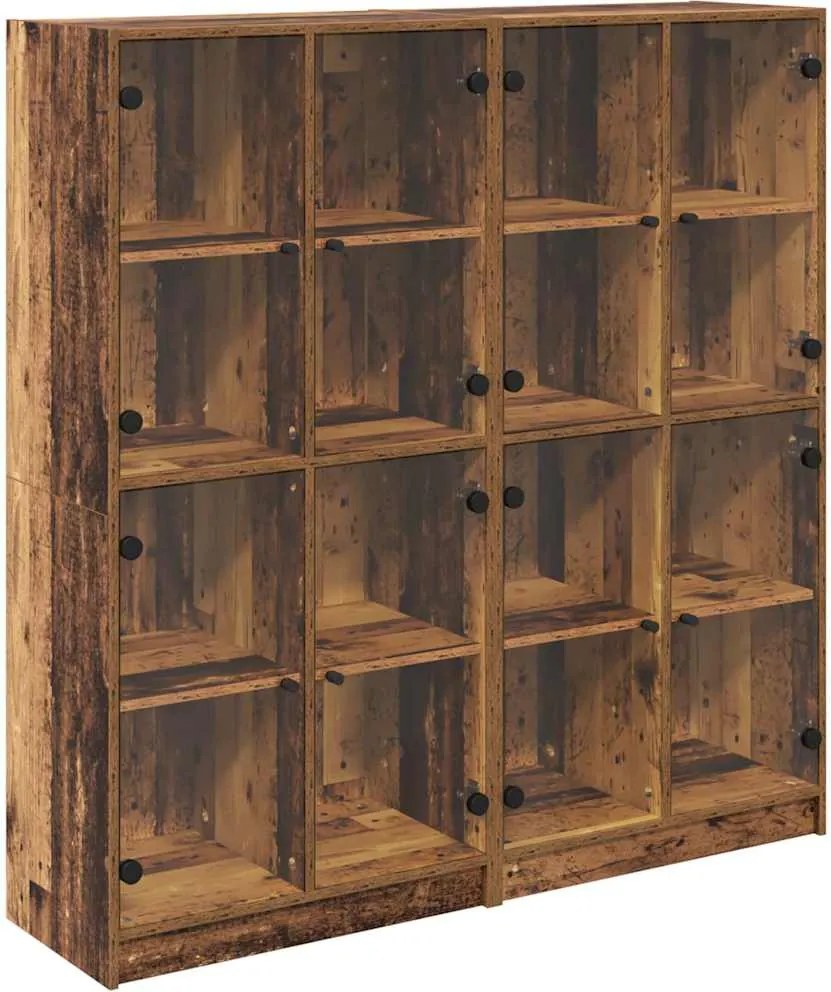 vidaXL Bufet 2 pcs Lemn Vechi 68 x 37 x 142 cm Lemn compozit