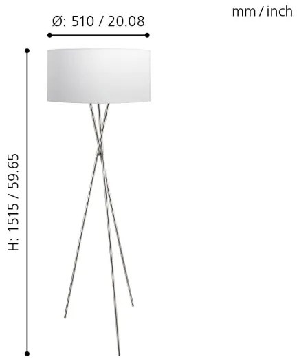 Eglo 95539 - Lampadar FONDACHELLI 1xE27/60W/230V