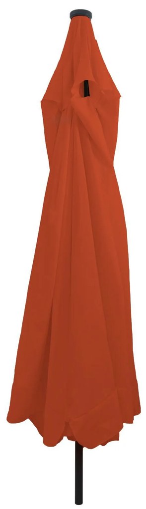 vidaXL Umbrela de grădină cu lumini LED ø395x245 cm Terracotta