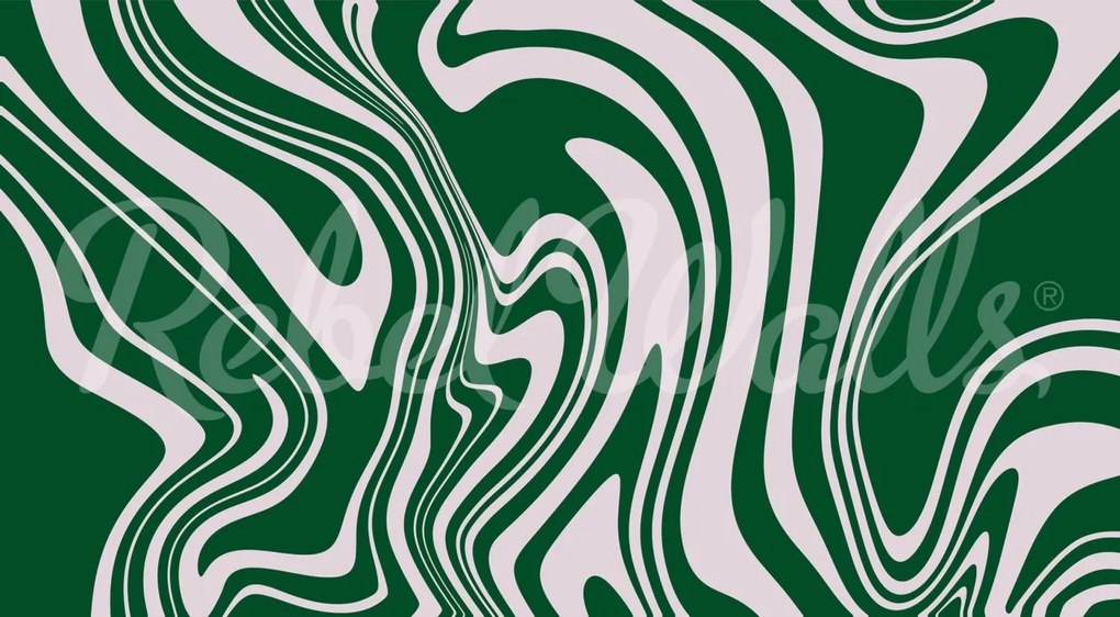 Tapet Swirly, Green, Rebel Walls