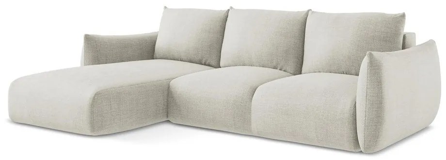 Colțar bej extensibil (cu colț pe partea stângă/cu șezlong) Leila – Makamii