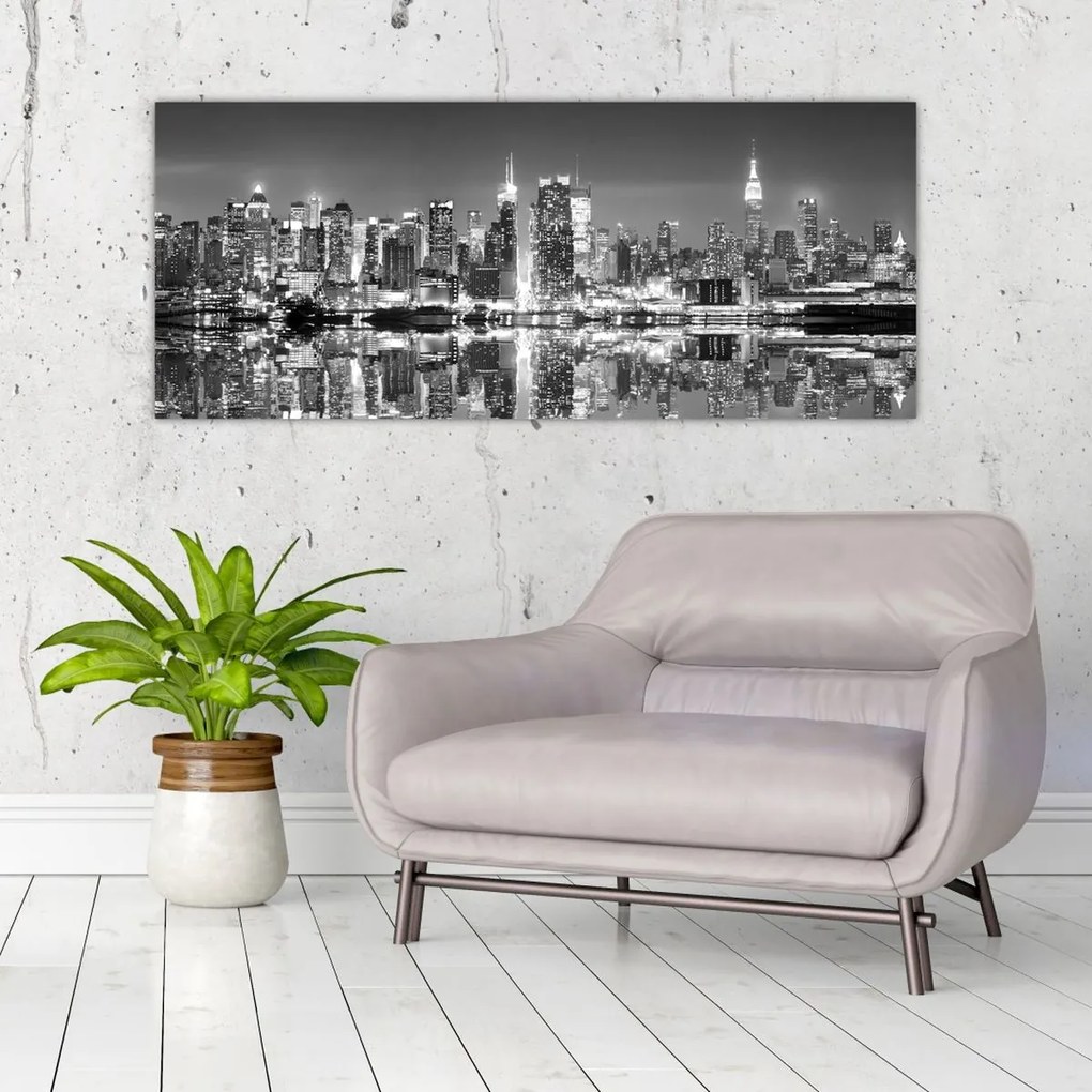Tablou - New York, alb-negru (120x50 cm)