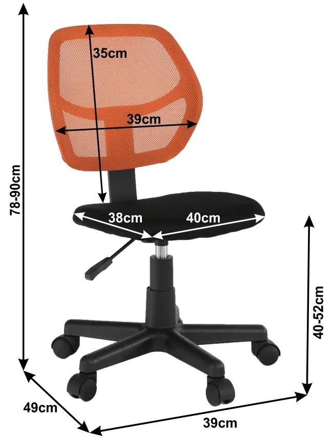 Scaun rotativ, portocaliu   negru, MESH